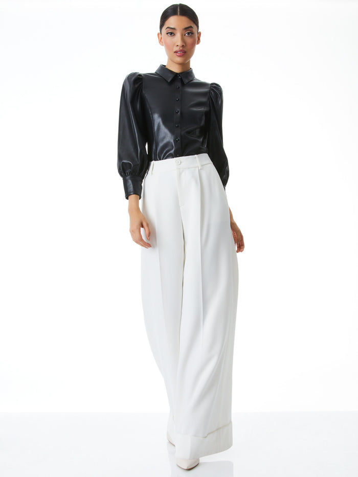 NADINE VEGAN TOP - BLACK