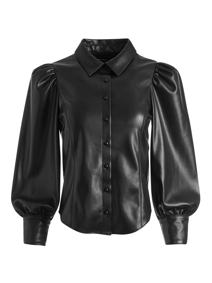 NADINE VEGAN TOP - BLACK