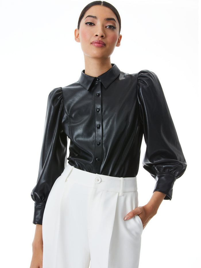 NADINE VEGAN TOP - BLACK
