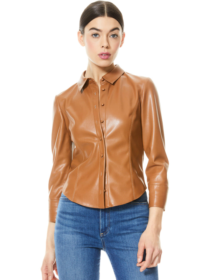 NADINE VEGAN TOP - CAMEL