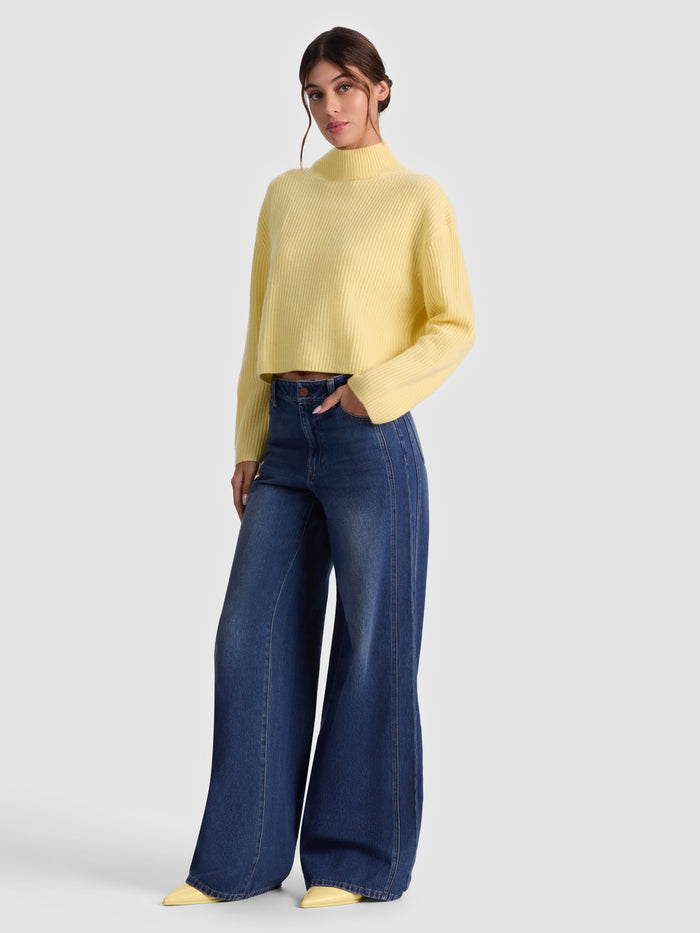 NANCE CASHMERE TURTLENECK - BUTTER