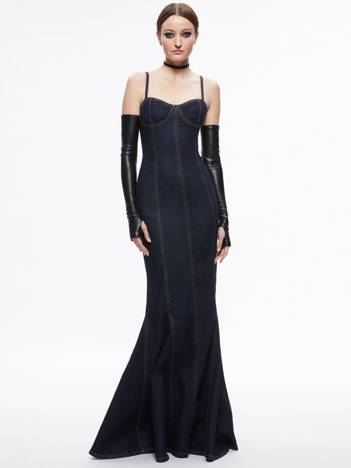 NATACHA GODET MAXI DENIM DRESS - DARK RINSE