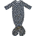 Navy Daisy Ribbed Bamboo Knot Gown