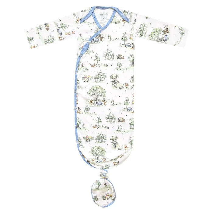 Newborn Knotted Gown- Hundred Acre Wood