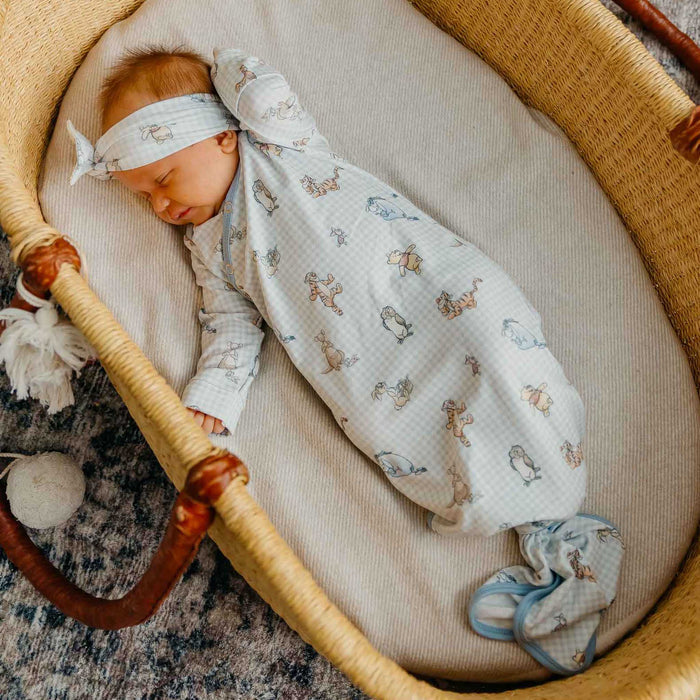 Newborn Knotted Gown- Winnie The Pooh & Friends