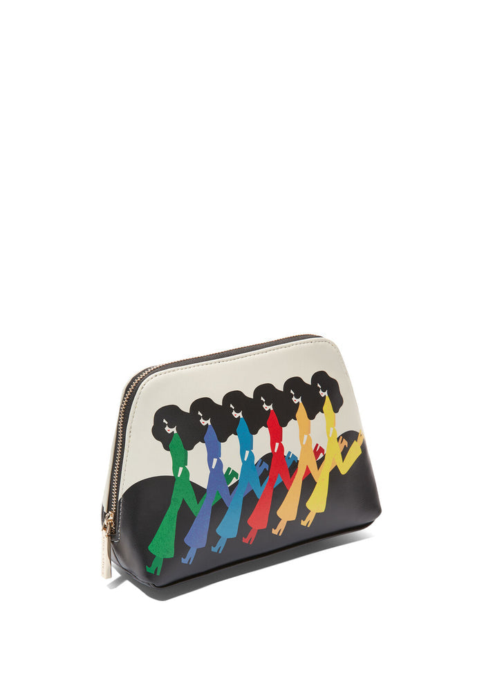NIKKI PRINTED COSMETIC CASE - RETRO STACE