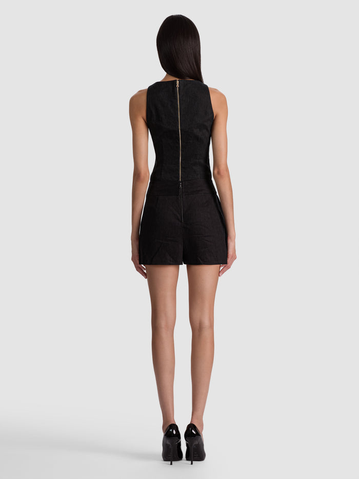 NOAH PLEATED MINI SKORT - BLACK