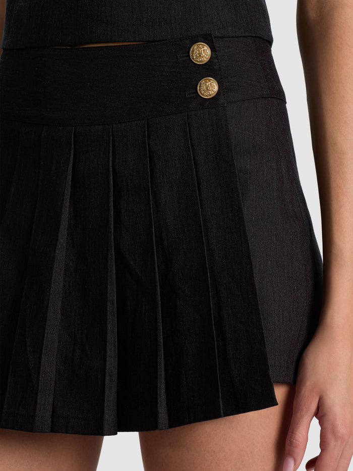 NOAH PLEATED MINI SKORT - BLACK