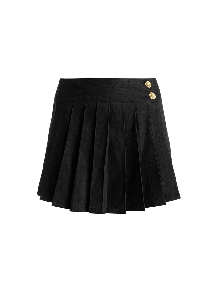 NOAH PLEATED MINI SKORT - BLACK