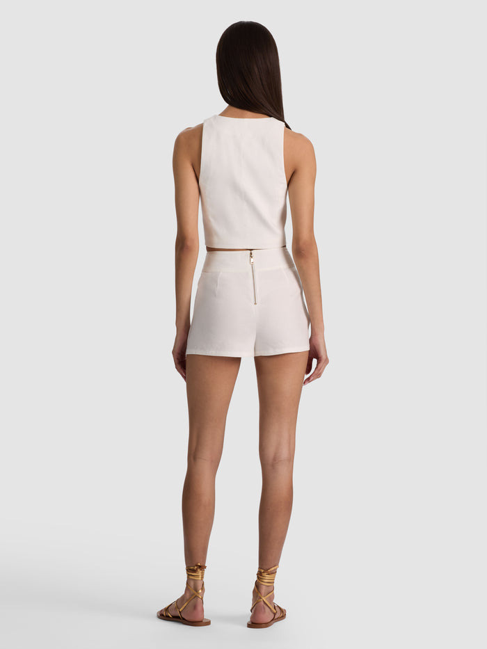 NOAH PLEATED MINI SKORT - OFF WHITE