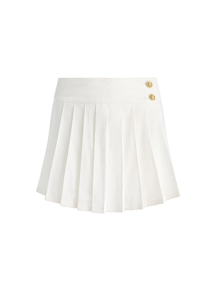 NOAH PLEATED MINI SKORT - OFF WHITE