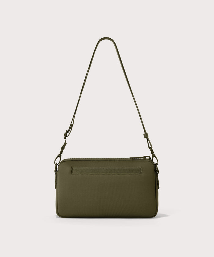 Dagne Dover Nora Shoulder Bag in dark green, back angle.
