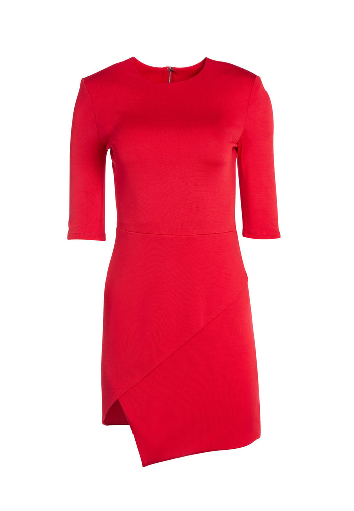 NOVA STRONG SHOULDER MINI DRESS - RUBY