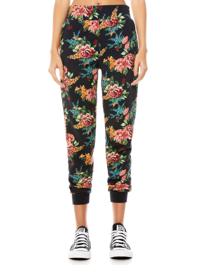 NYC CAMO SLIM JOGGER - FLORAL EXPRESS SM BLACK