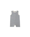 Ocean Stripe Ribbed Henley Romper