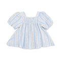 Odalys Floral Strip Puff Sleeve Dress