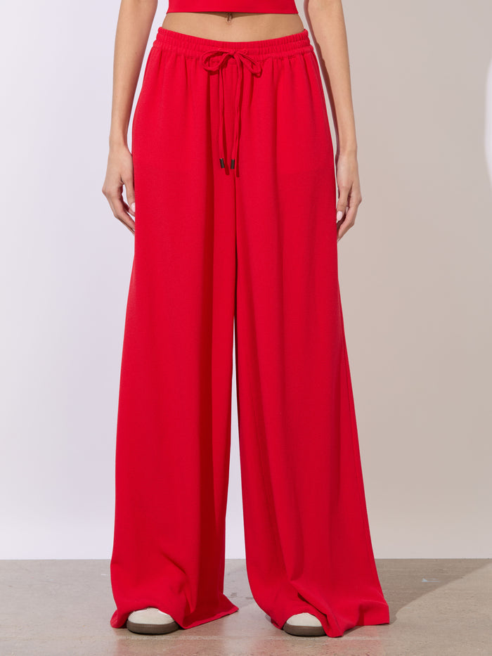 OJAI WIDE LEG PANT - BRIGHT RUBY
