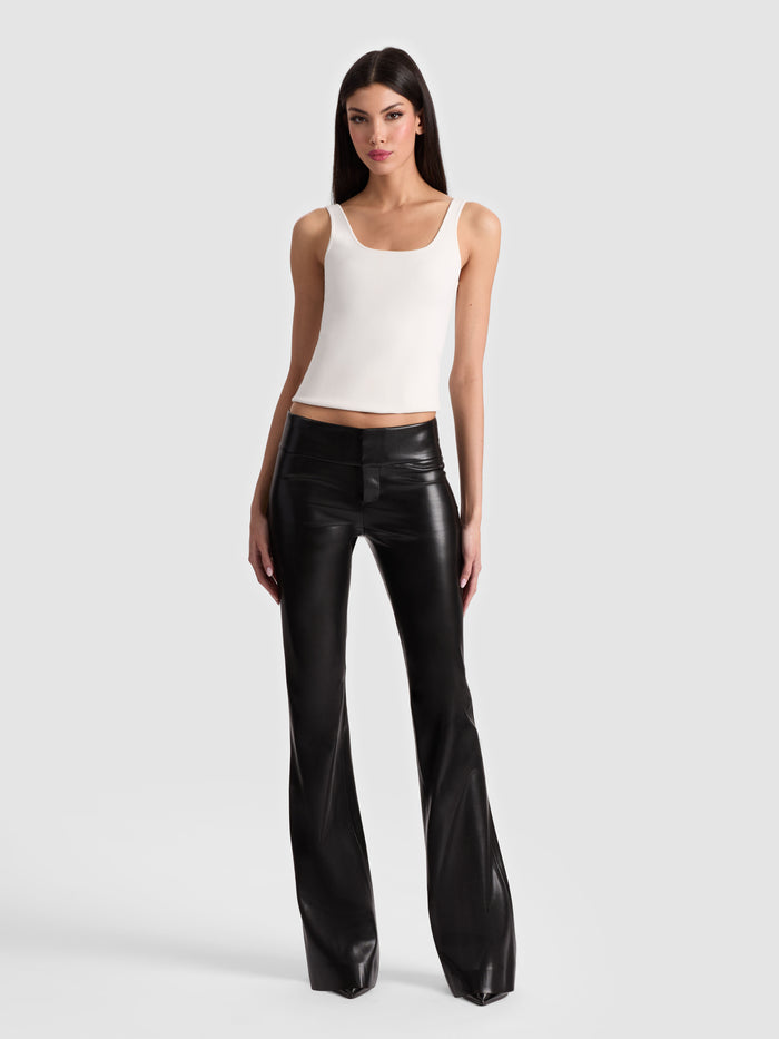 OLIVIA VEGAN BOOTCUT PANT - BLACK