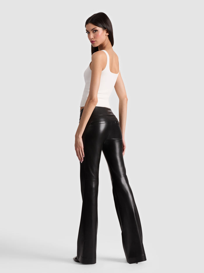 OLIVIA VEGAN BOOTCUT PANT - BLACK