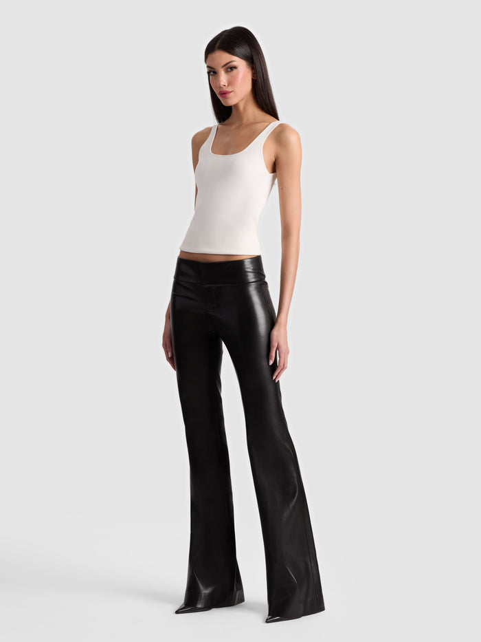 OLIVIA VEGAN BOOTCUT PANT - BLACK