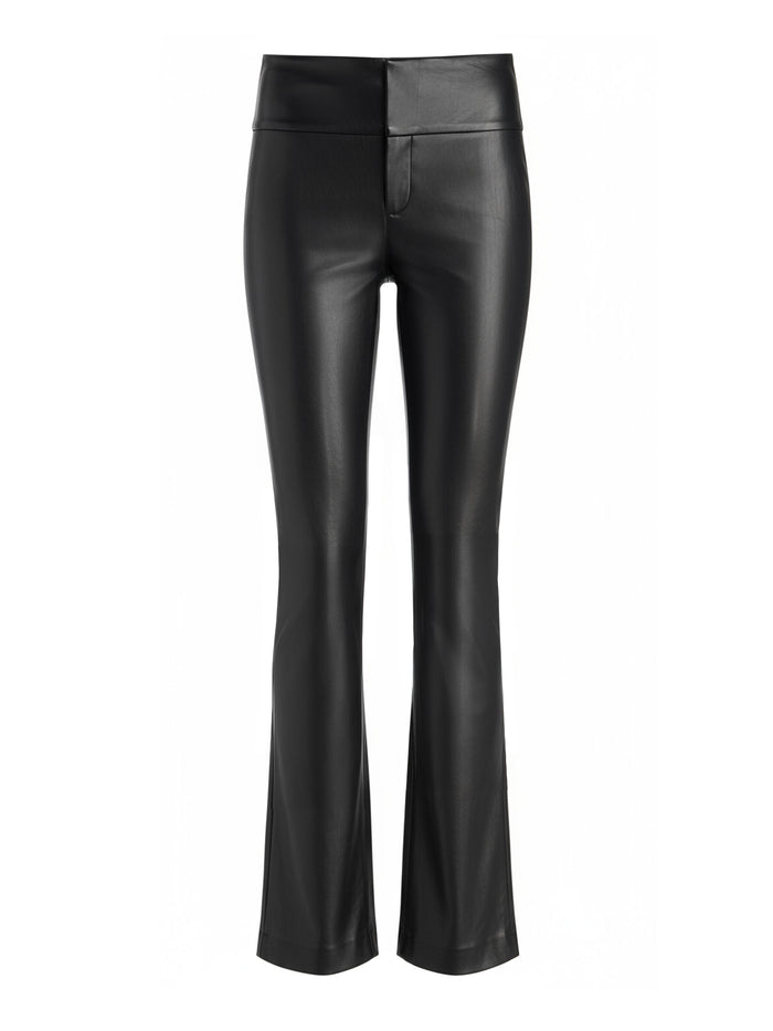 OLIVIA VEGAN BOOTCUT PANT - BLACK