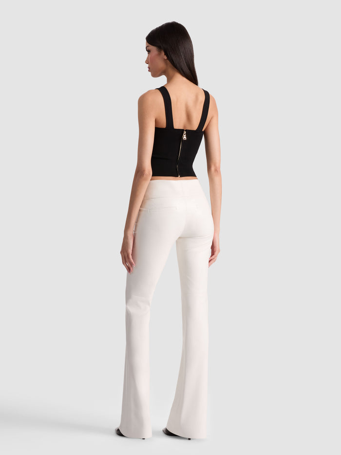 OLIVIA VEGAN BOOTCUT PANT - OFF WHITE