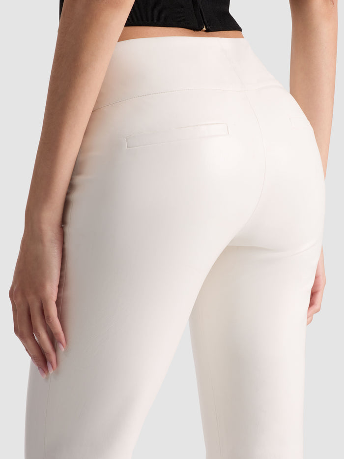 OLIVIA VEGAN BOOTCUT PANT - OFF WHITE