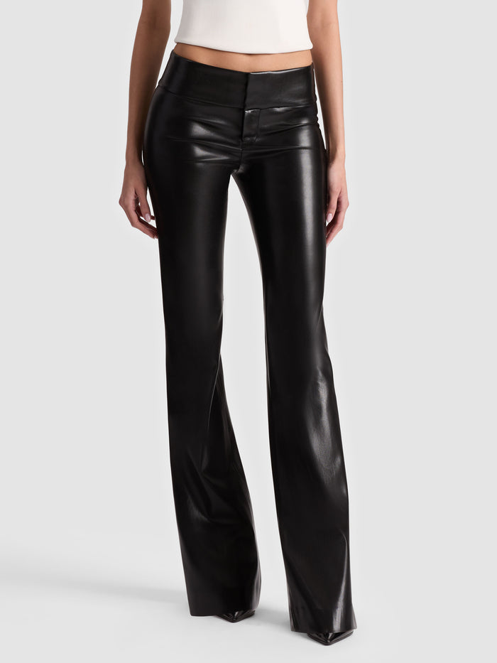 OLIVIA VEGAN BOOTCUT PANT - BLACK