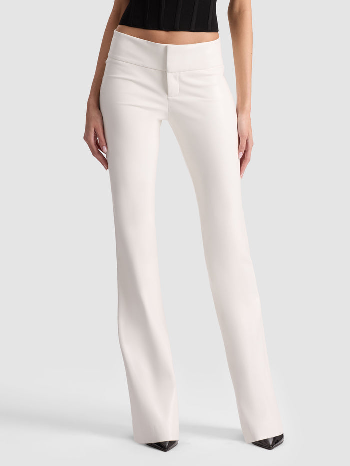 OLIVIA VEGAN BOOTCUT PANT - OFF WHITE