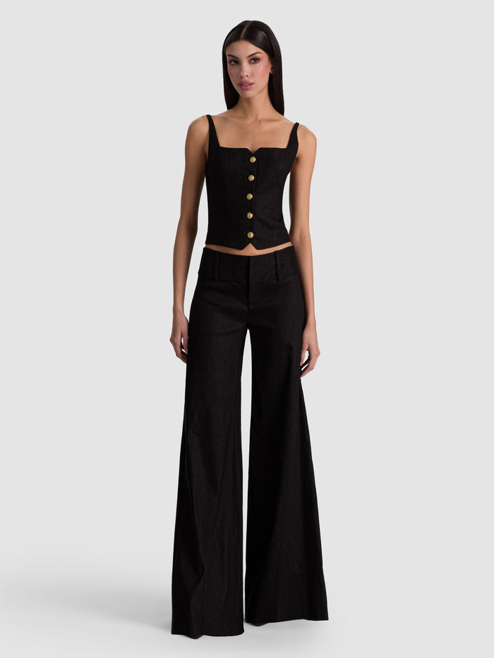 OLIVIA WIDE LEG PANT - BLACK