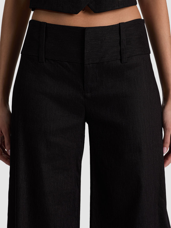 OLIVIA WIDE LEG PANT - BLACK