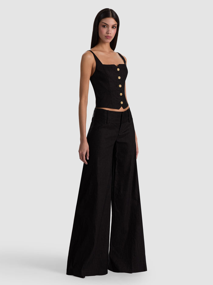 OLIVIA WIDE LEG PANT - BLACK
