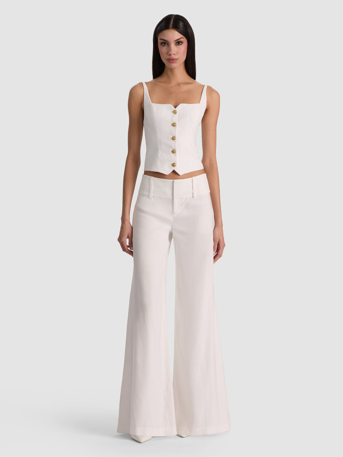 OLIVIA WIDE LEG PANT - OFF WHITE