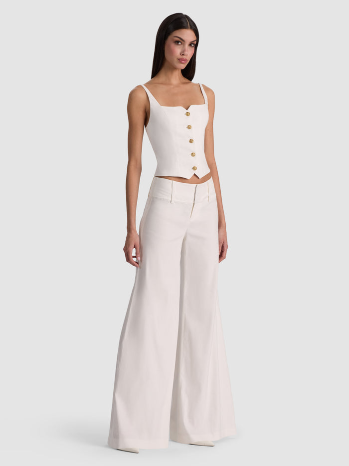 OLIVIA WIDE LEG PANT - OFF WHITE