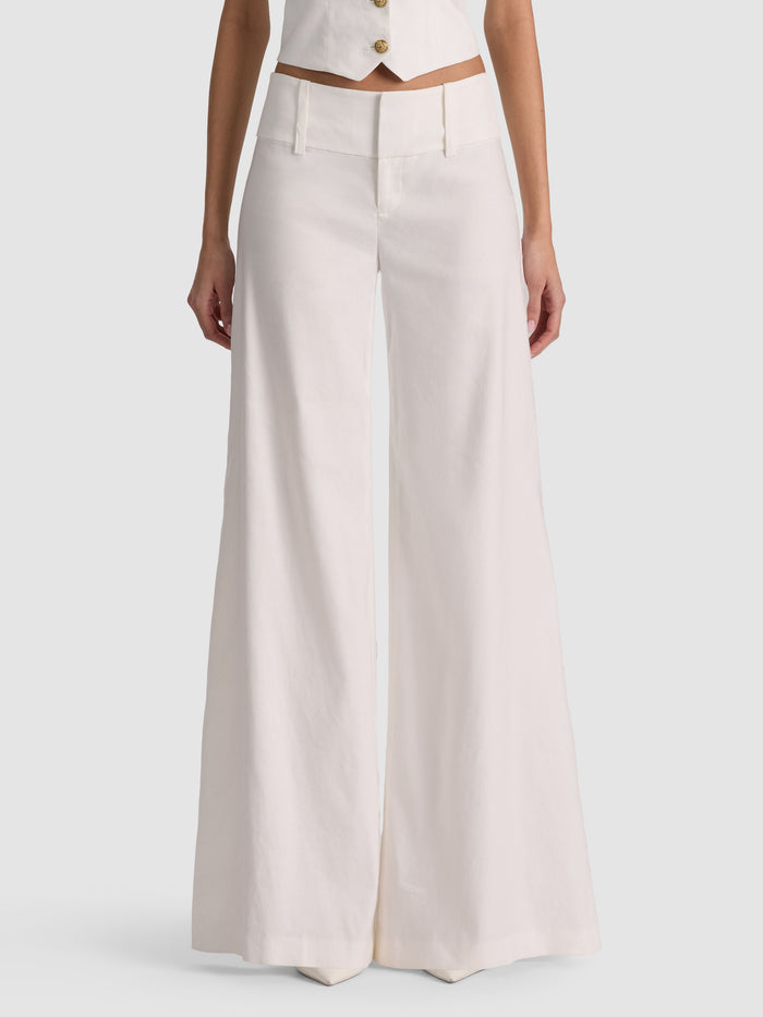 OLIVIA WIDE LEG PANT - OFF WHITE