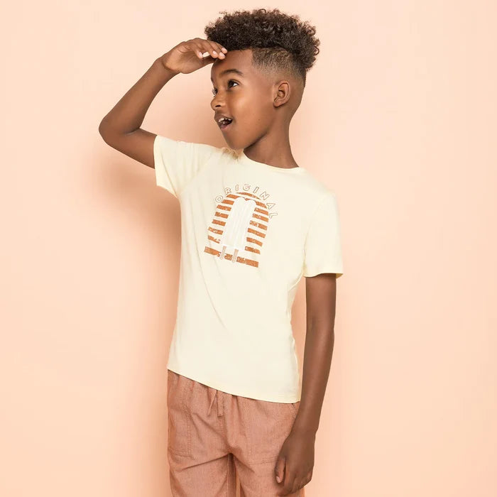 Original Pop Artwork on Vanilla Ground T-Shirt