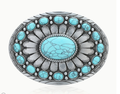 Oval Turquoise Belt Buckle 1366