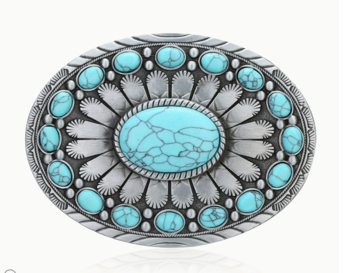 Oval Turquoise Belt Buckle 1366