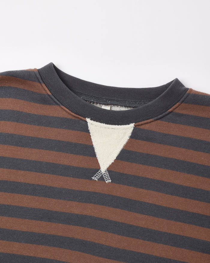 Oversized Crew - Mulberry Stripe