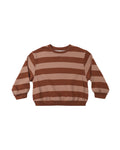 Oversized Sweatshirt- Brick + Clay Stripe