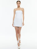 PALMER DENIM STRAPLESS MINI DRESS - OFF WHITE