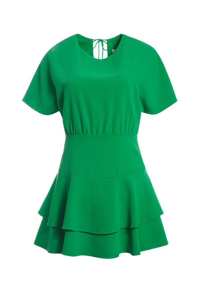 PALMIRA TIE BACK MINI DRESS - EMERALD