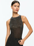 PANIA EMBELLISHED TOP - BLACK