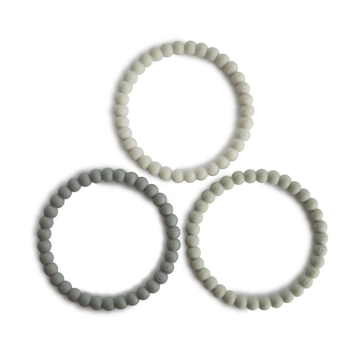 Pearl Teether Bracelet 3 pack- Green Tea/Cool Gray/Sea Salt