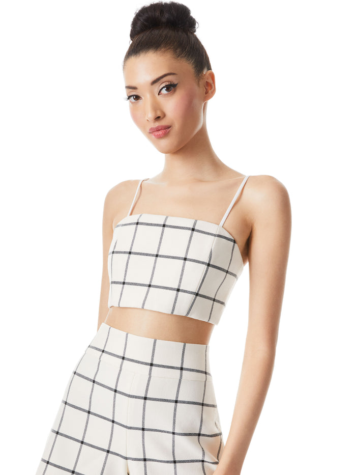 PEARLE SPAGHETTI STRAP BUSTIER - OFF WHITE/BLACK