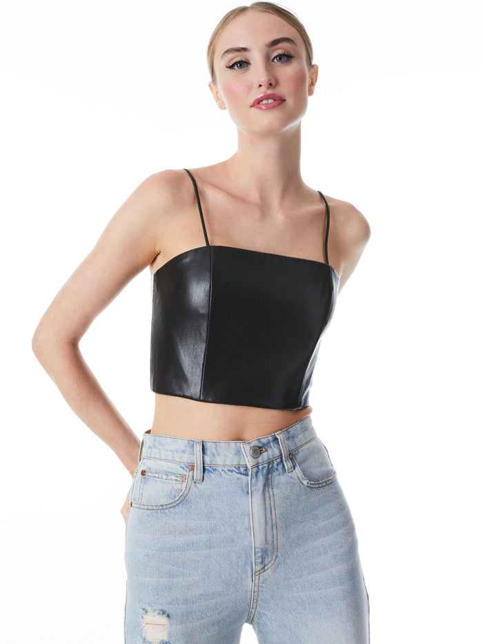PEARLE VEGAN BUSTIER - BLACK
