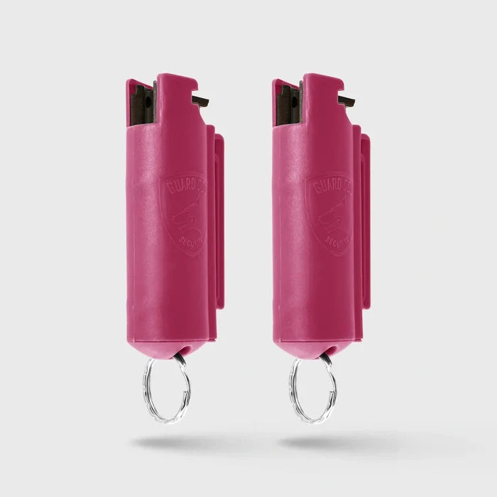 Pepper Spray Hard Case with Belt Clip | 0.5 oz w/ Keychain 2 Pack