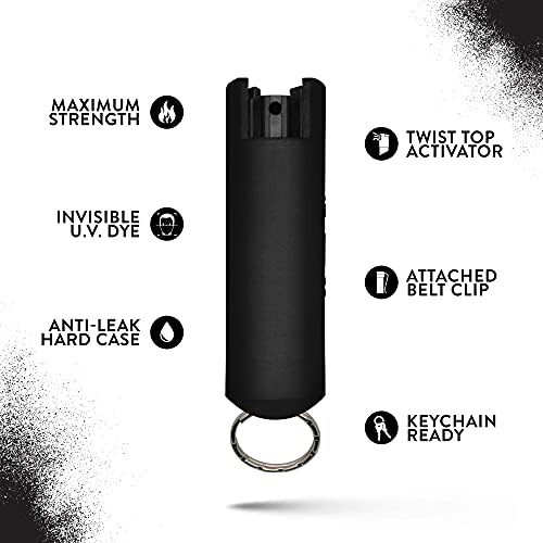 Quick Action - Keychain Pepper Spray with Belt Clip (8 Pack) - Pepper Spray