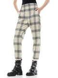 PETE PLAID PULL ON PANT - BONE MULTI