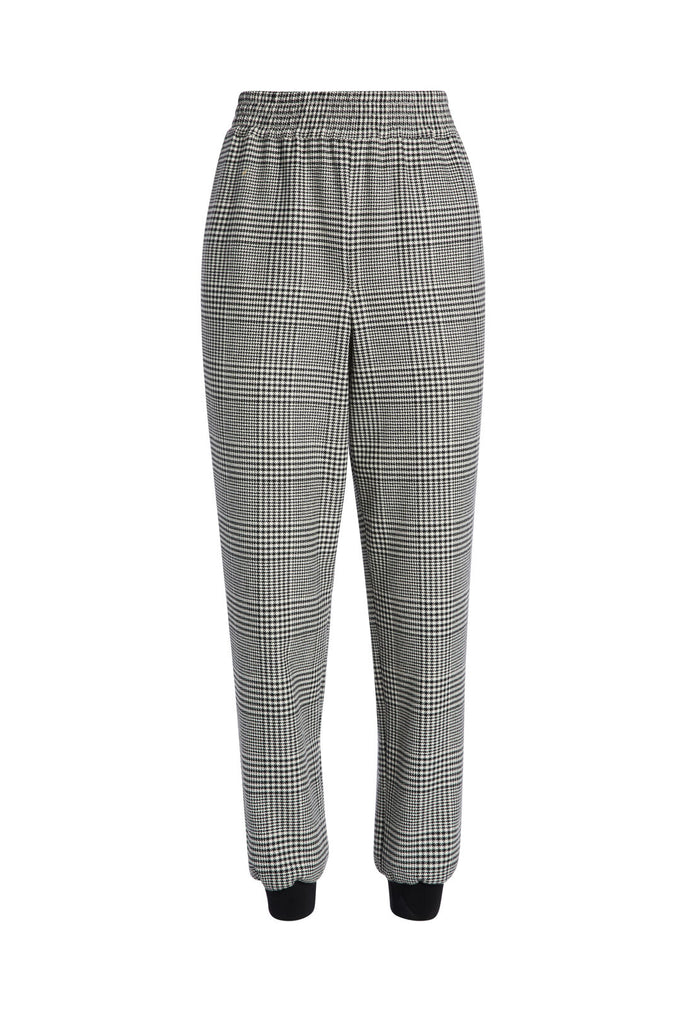 PETE PLAID PULL UP PANT - BLACK/WHITE